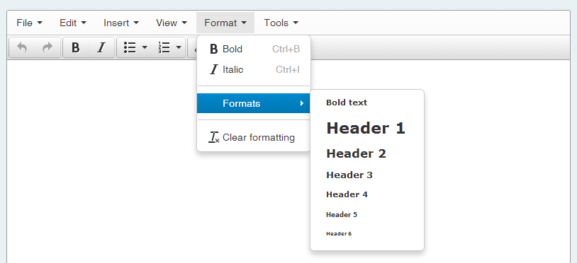 Screencap showing how to format something as a header