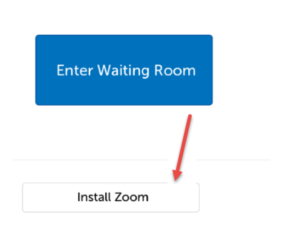 Install Zoom button on the waiting room page