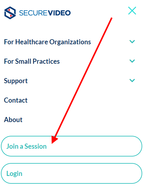 Arrow pointing to "Join a Session" button